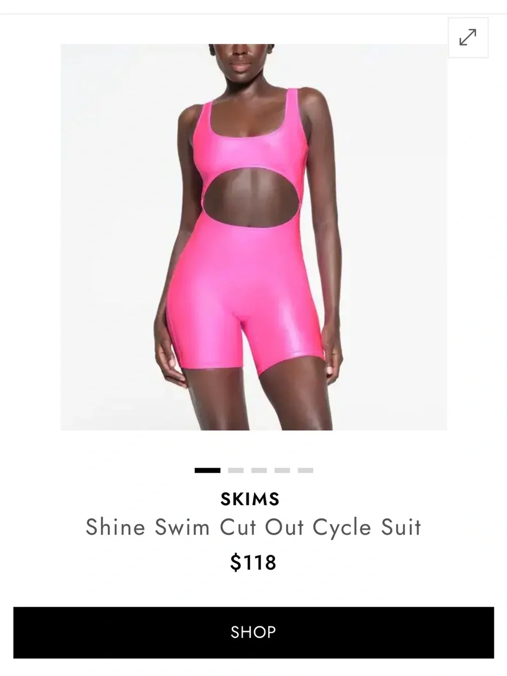 SKIMS Neon Pink Cutout One-Piece Swim Romper